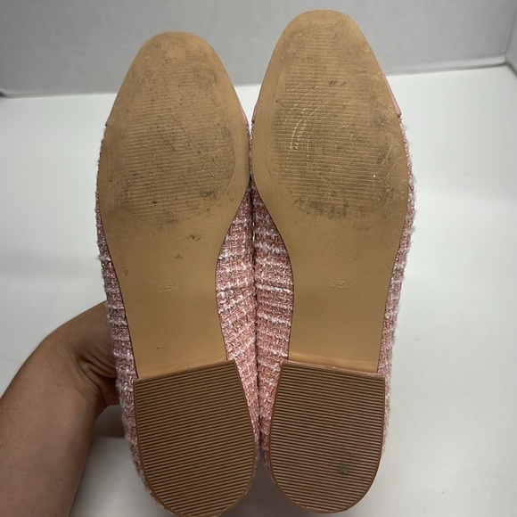 Steve Madden Blair Ballet Flats Loafers Shoes Textured Tweed Plaid Pink Size 6.5 - Picture 10 of 11